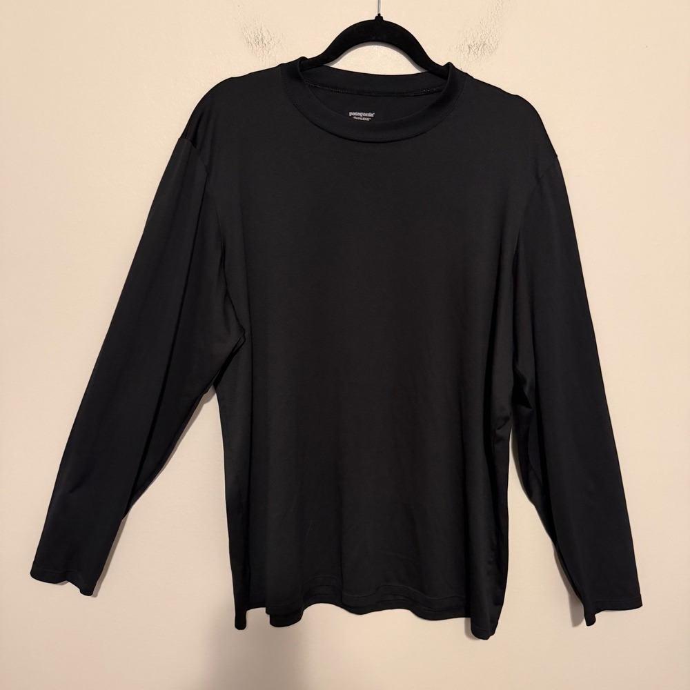 Vintage Patagonia Capilene Shirt Mens XL Black Long Sleeve USA Made Base Layer